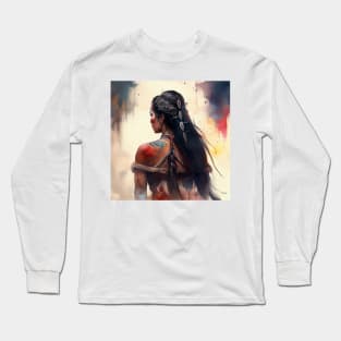 Powerful Warrior Back Woman #2 Long Sleeve T-Shirt